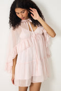 Margo Chiffon Cape Dress - Light Pink