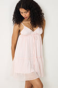 Margo Chiffon Cape Dress - Light Pink