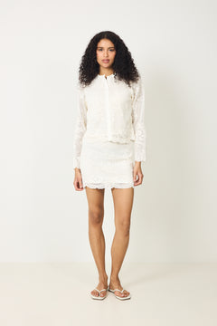 Nola Lace Cardigan - Creme