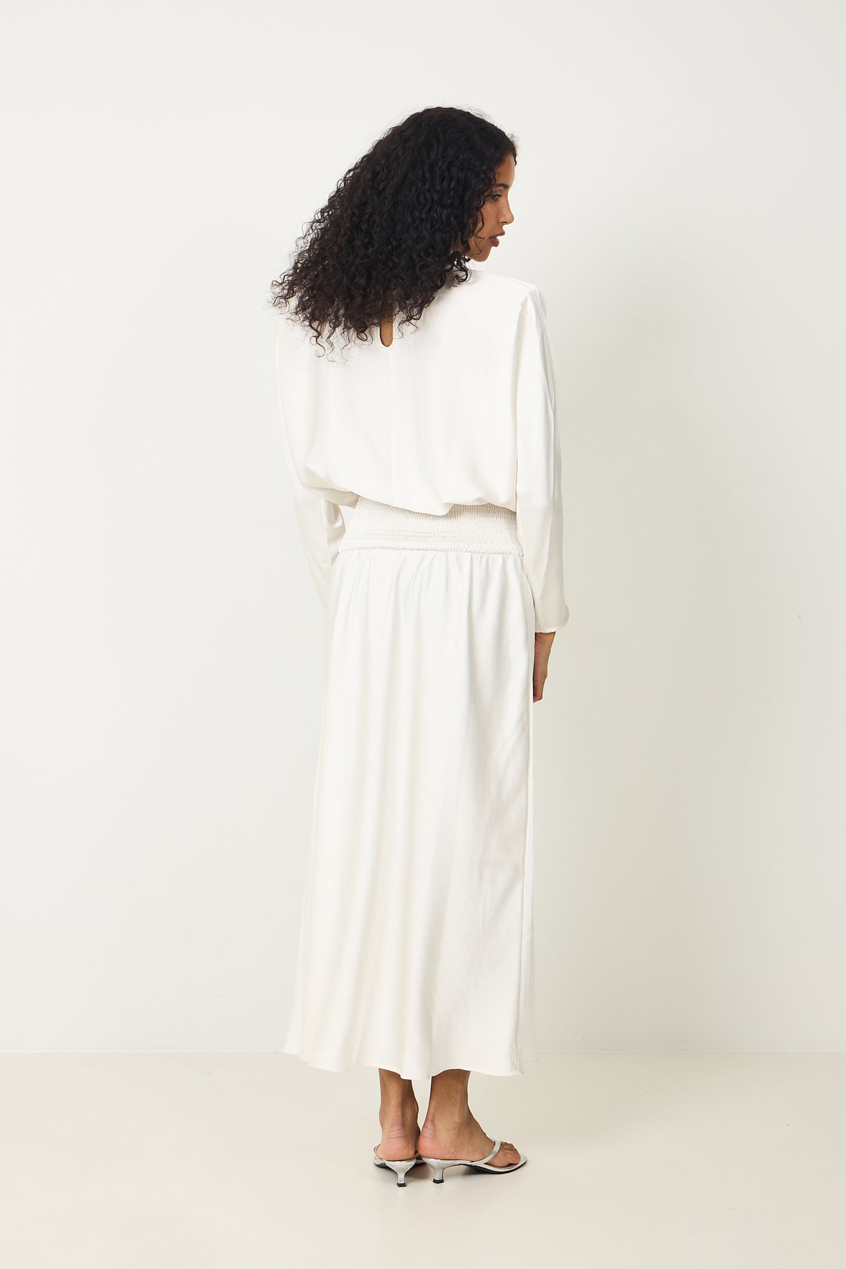 Billie Maxi Satin Dress - Creme
