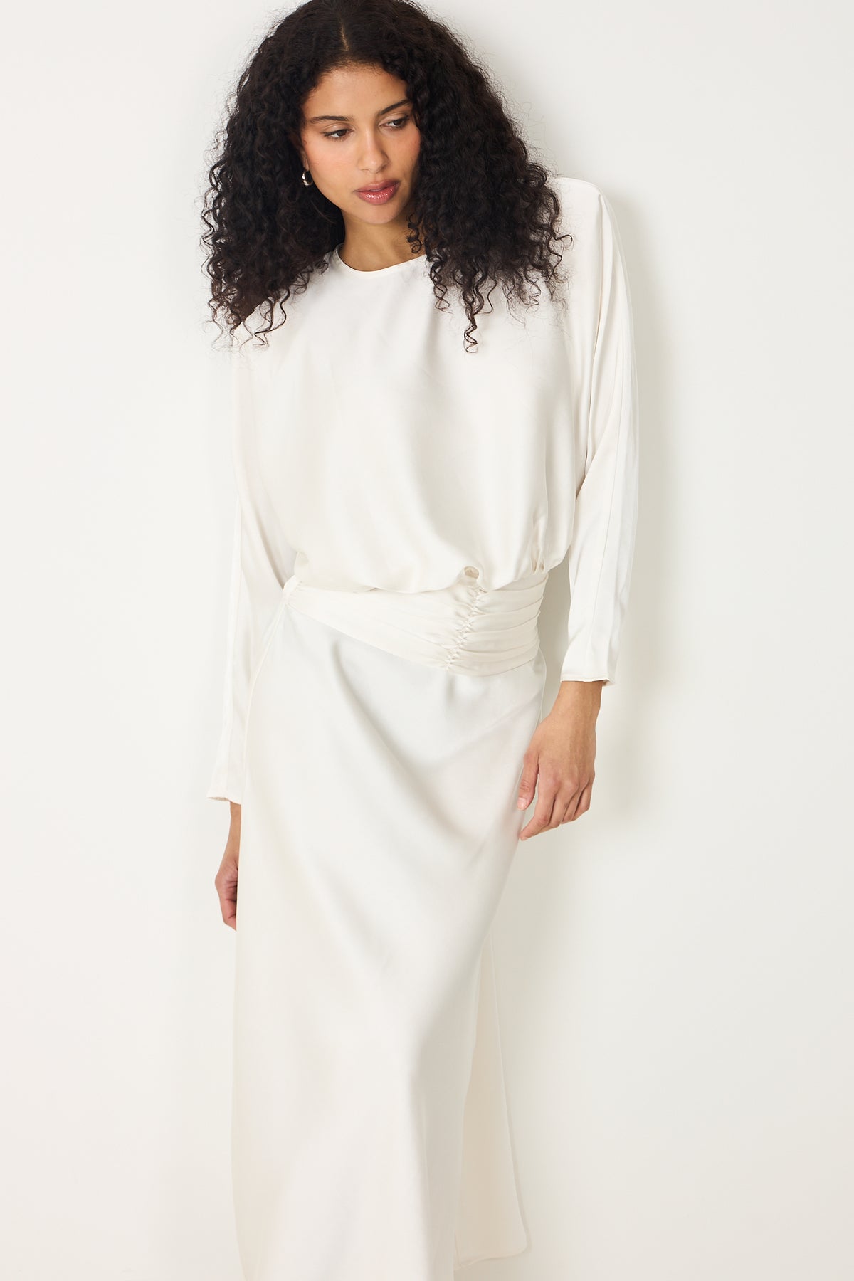 Billie Maxi Satin Dress - Creme