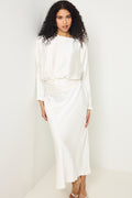 Billie Maxi Satin Dress - Creme