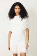 Elara Mesh Mini Dress - Off White