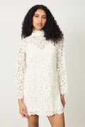 Sabrina Lace Mini Dress - Creme