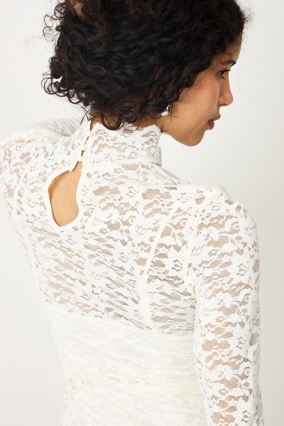 Olivia Lace Maxiklänning - Creme