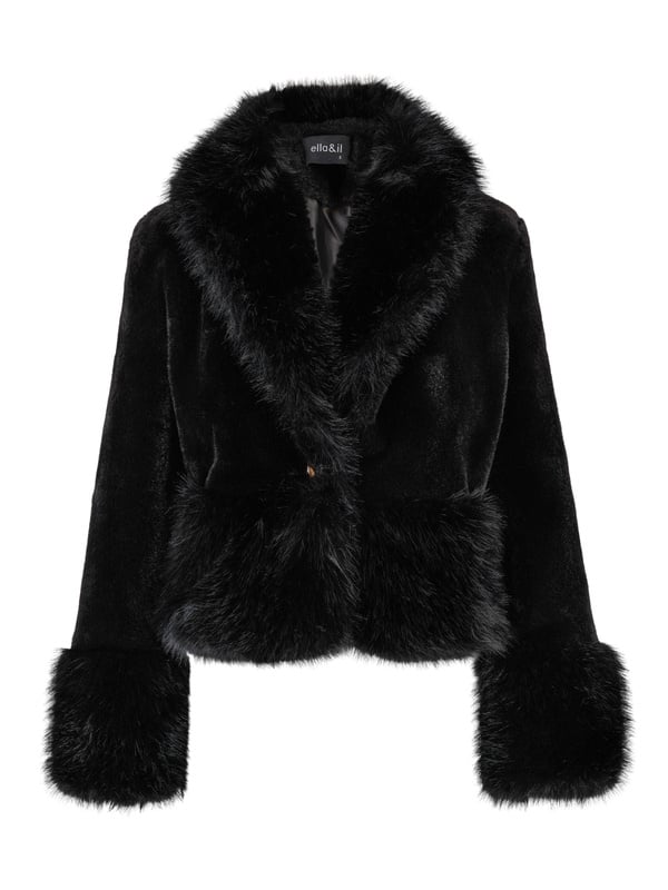 Adina Fake Fur Jacket - Black