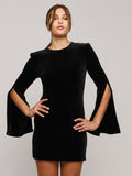 Nova Velour Dress - Black