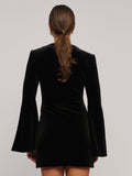 Nova Velour Dress - Black