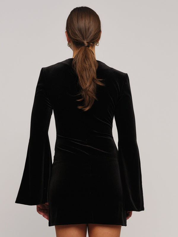 Nova Velour Dress - Black