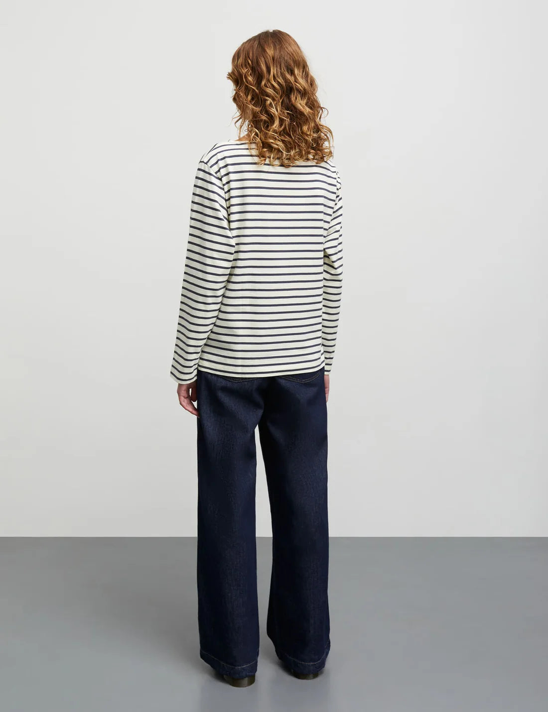 Soft Single Silke Tee LS - Vanilla Ice/Parisian Night