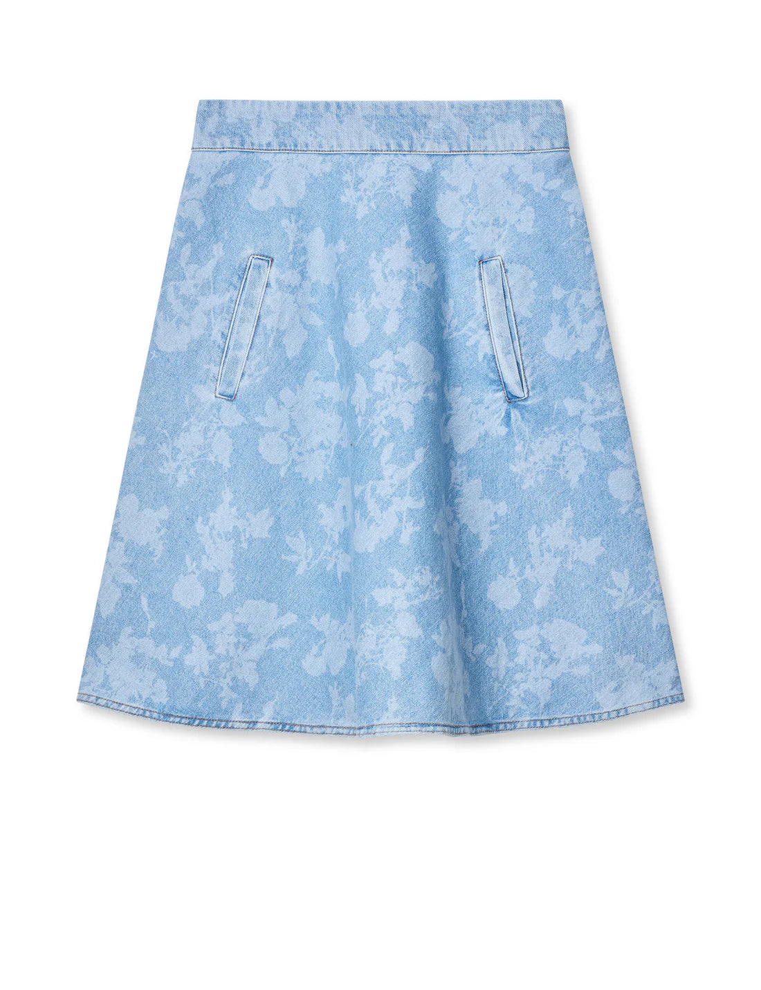 Art Denim Stelly Skirt - Light Denim/Ink Flower Aop