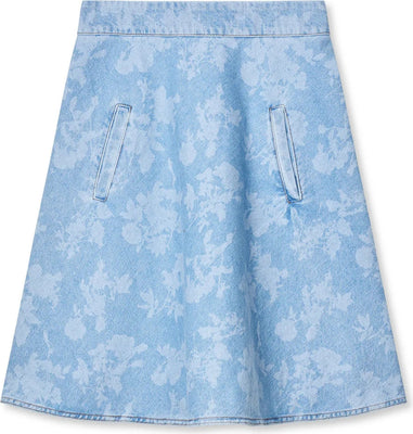 Art Denim Stelly Skirt - Light Denim/Ink Flower Aop