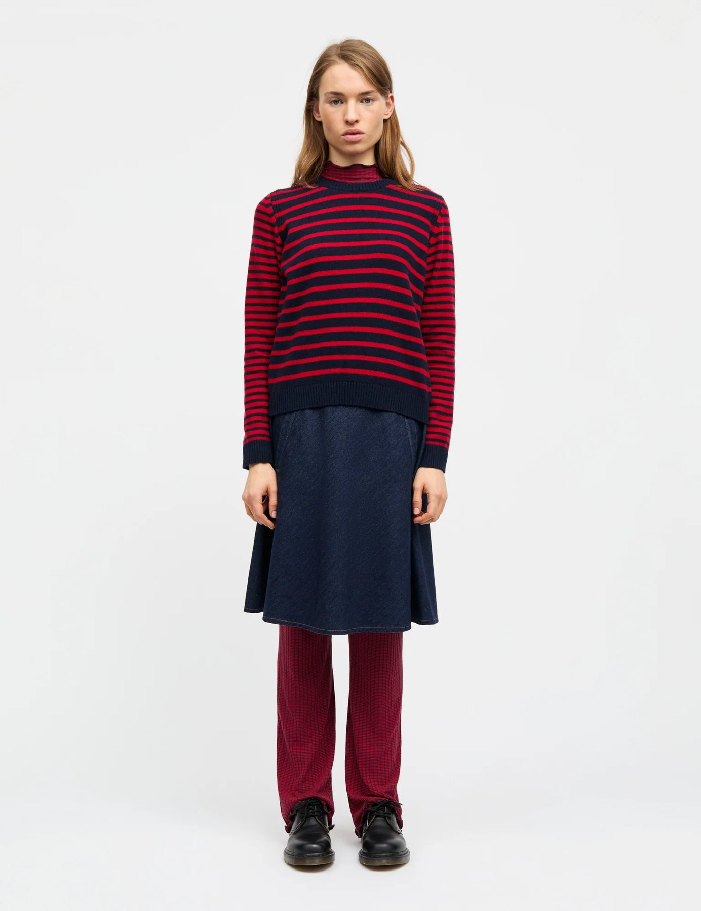 Cashmere Blend Ingrid Knit - Deep Well/Goji Berry