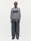 Yota Knit Tilona Sweater - Mid Grey Melange/Parisian Night