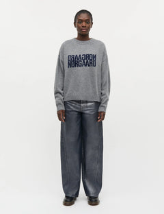 Yota Knit Tilona Sweater - Mid Grey Melange/Parisian Nigh