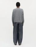 Yota Knit Tilona Sweater - Mid Grey Melange/Parisian Night