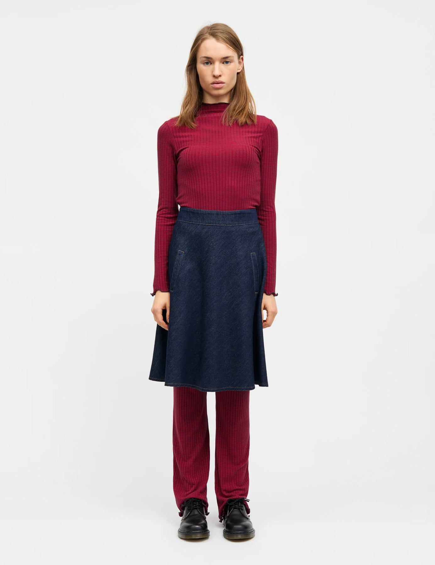 Cosy Denim Stelly Skirt - Dark Indigo