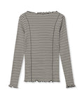 2X2 Cotton Stripe Siri Top - Vanilla Ice/Black