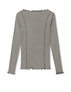 2X2 Cotton Stripe Siri Top - Vanilla Ice/Black