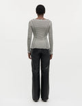 2X2 Cotton Stripe Siri Top - Vanilla Ice/Black