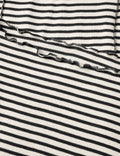 2X2 Cotton Stripe Siri Top - Vanilla Ice/Black