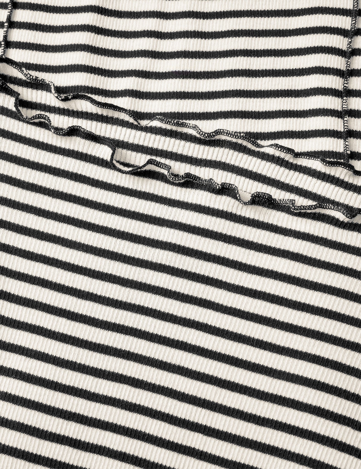 2X2 Cotton Stripe Siri Top - Vanilla Ice/Black