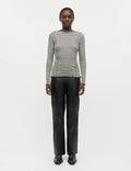 2X2 Cotton Stripe Siri Top - Vanilla Ice/Black