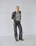 2X2 Cotton Stripe Siri Top - Vanilla Ice/Black