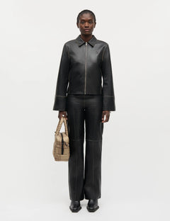 Smooth Leather Rachel Jacket - Black