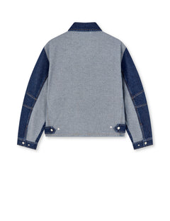 Luke Denim Solar Jacket Block - Mid Blue Denim