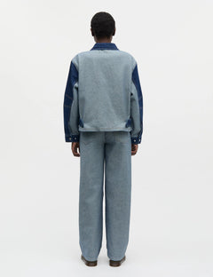Luke Denim Solar Jacket Block - Mid Blue Denim