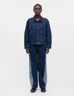 Luke Denim Solar Jacket Block - Mid Blue Denim
