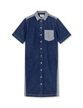 Luke Denim Viola Dress Block - Mid Blue Denim