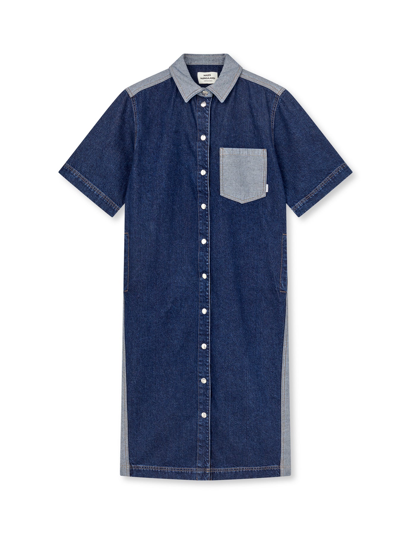 Luke Denim Viola Dress Block - Mid Blue Denim