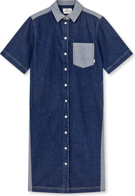 Luke Denim Viola Dress Block - Mid Blue Denim