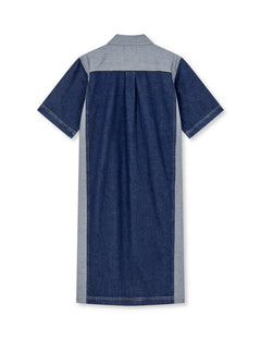Luke Denim Viola Dress Block - Mid Blue Denim
