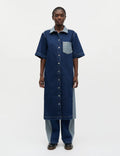 Luke Denim Viola Dress Block - Mid Blue Denim