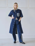 Luke Denim Viola Dress Block - Mid Blue Denim