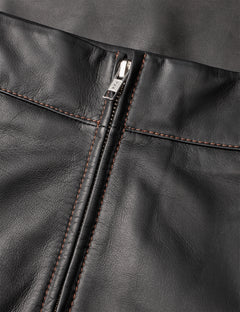 Smooth Leather Stelly Skirt - Black