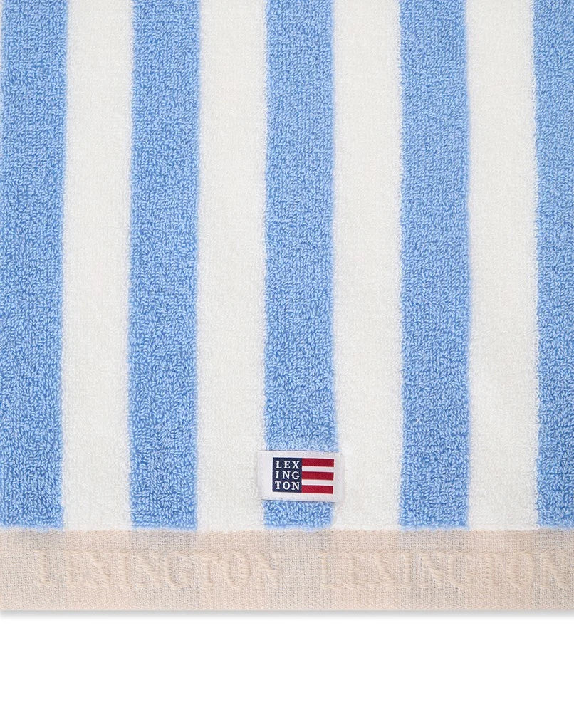 Block Striped Handduk 70X130 - Blue/White/Moonbeam