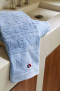 Velour Jacquard Logo Handduk 50x70 - Blue Sky