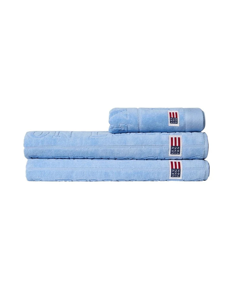 Velour Jacquard Logo Handduk 50x70 - Blue Sky