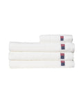 Velour Jacquard Logo Handduk 70x130 - Vit