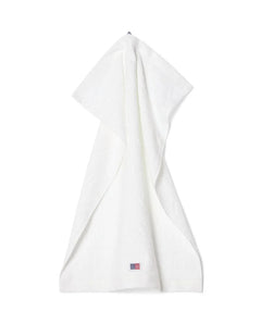 Velour Jacquard Logo Towel 30X50 - White