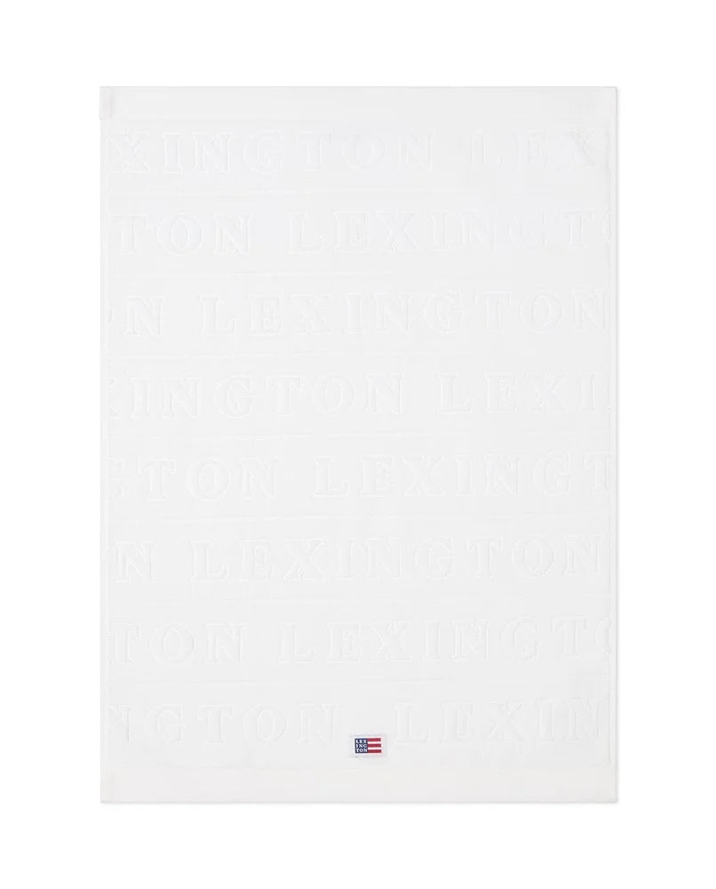 Velour Jacquard Logo Handduk 50x70 - Vit