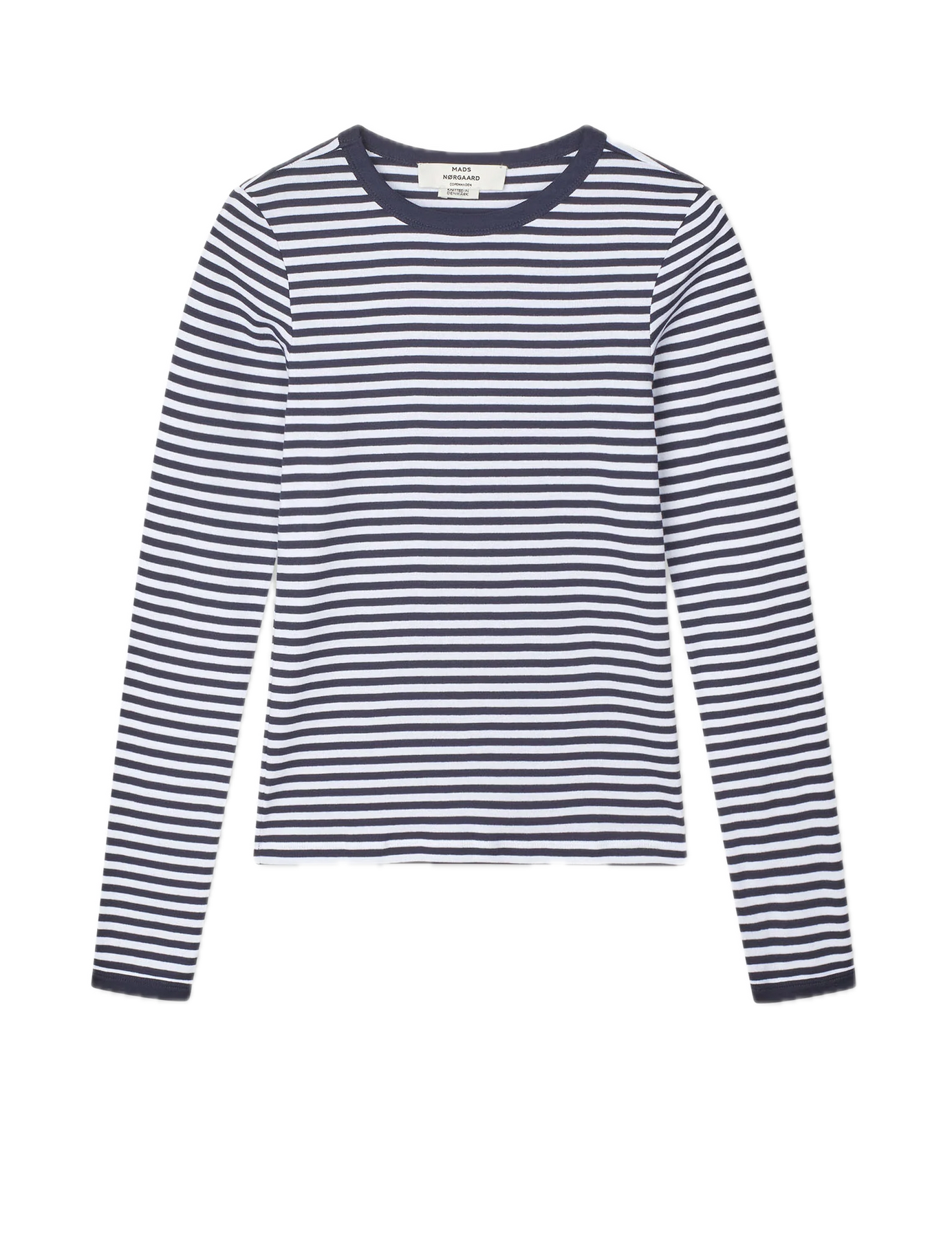 Grace Jersey Stripe Camille Tee Ls - Sky Captain/White