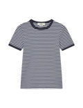 Grace Jersey Stripe June Tee - Sky Captain/White