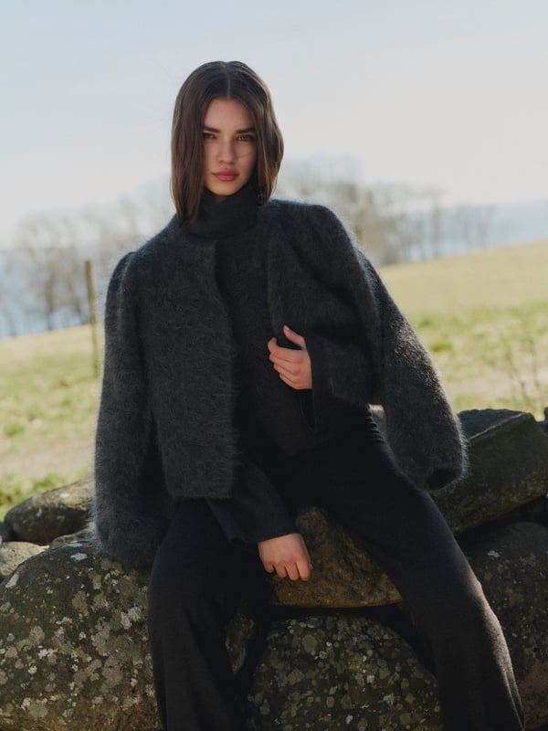 Amelia Chunky Cardigan - Mörkgrå