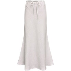 Linen Maxi Skirt - White
