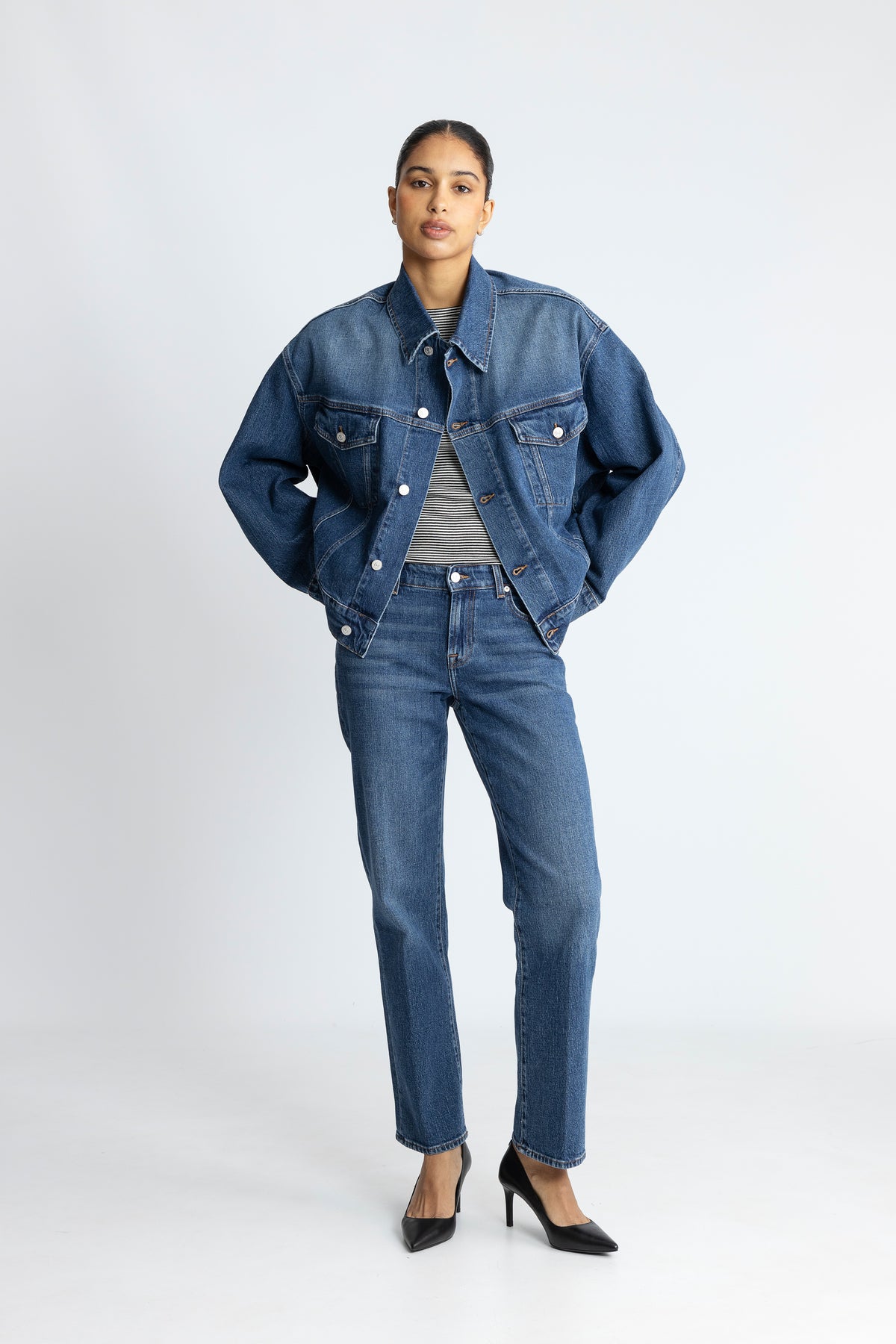 Oli Cropped Trucker Jeansjacka